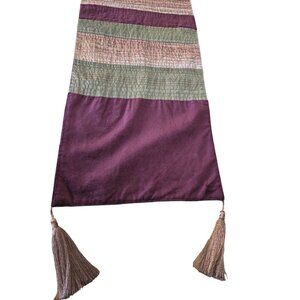 Taurus Home Table Runner With Tassels - Red & Gold - 12.5"x71"